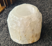 Load image into Gallery viewer, SELENITE CRYSTAL TEA LIGHT CANDLE HOLDER