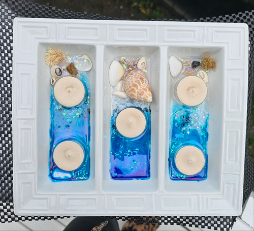 HANDMADE BEACHY CANDLE HOLDER