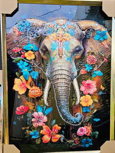 ELEPHANT WALL ART WITH DIAMANTES