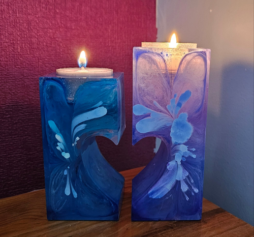 HANDMADE HEART SET OF 2 TEA LIGHT CANDLE HOLDER