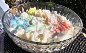 BEAUTIFUL TROPICAL XL CUT GLASS CANDLE