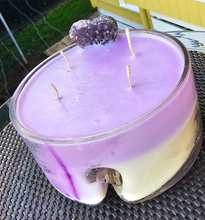 Load image into Gallery viewer, AMETHYST CRYSTAL FRENCH LAVENDER/VANILLA CANDLE