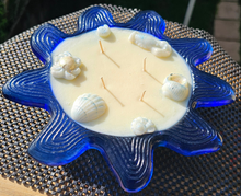 Load image into Gallery viewer, LUCIOUS LIME IN A BEAUTIFUL UNIQUE BLUE GLASS SUN BOWL