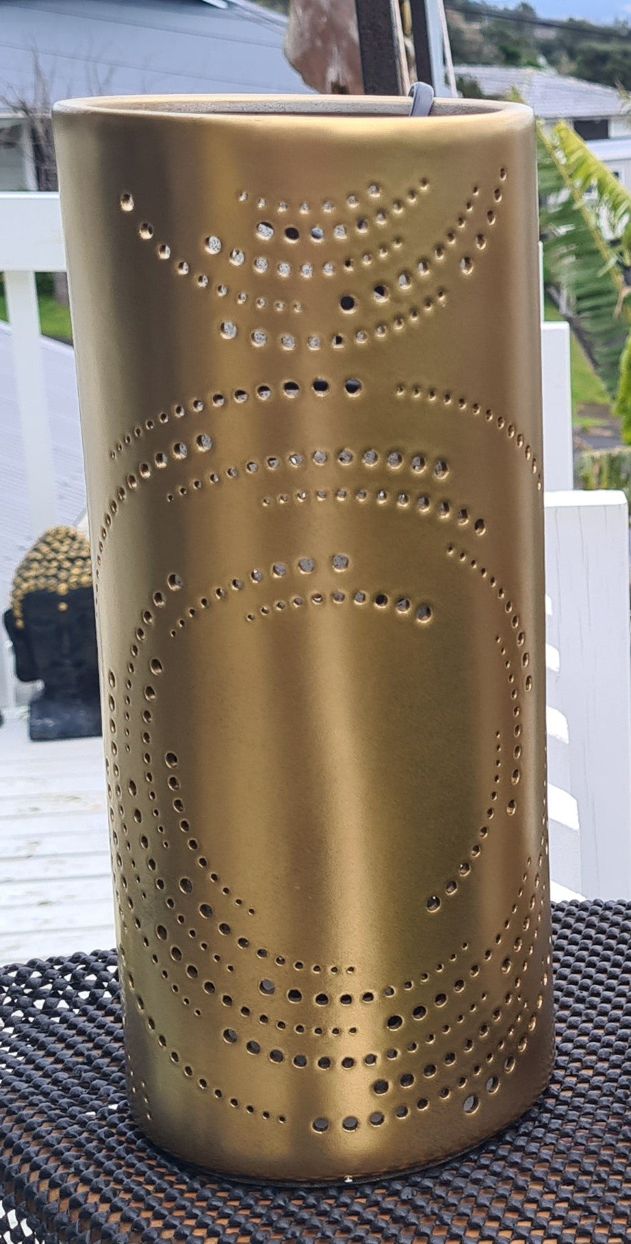 50%off SILVER & GOLD CERAMIC SWIRL LAMPS-painted by me