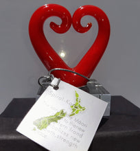 Load image into Gallery viewer, MED RED  GLASS HEART FIGURINE