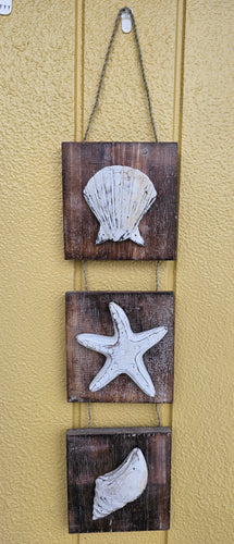 WOOD SHELL WALL ART