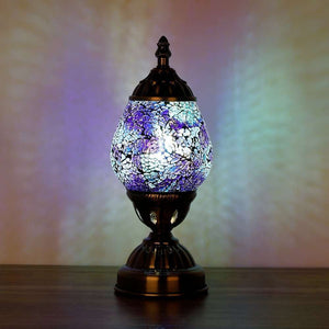 BLUE PURPLE OVAL TURKISH LAMP