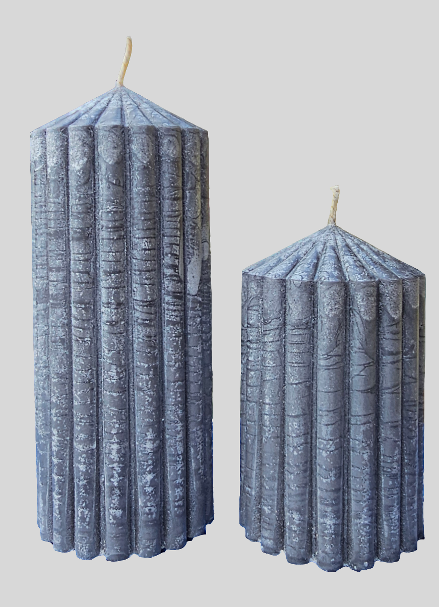 CHARCOAL RIBERRY RIVERMINT PILLAR CANDLES-buy 1 or set