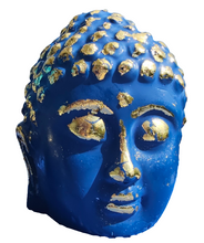 Load image into Gallery viewer, BLUE &amp; GOLD LEAF BUDDHA STATUE