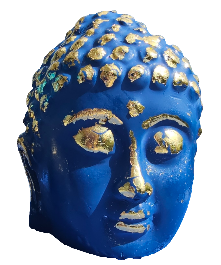 BLUE & GOLD LEAF BUDDHA STATUE