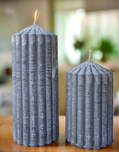 Load image into Gallery viewer, CHARCOAL RIBERRY RIVERMINT PILLAR CANDLES-buy 1 or set