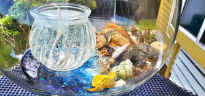 LARGE FEATURE BEACHY SCENE CANDLE HOLDER