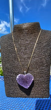 Load image into Gallery viewer, DRUZY AMETHYST CRYSTAL HEART NECKLACE