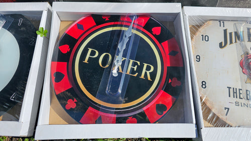 POKER GLASS CLOCK