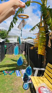 BLUE DYED AGATE CRYSTAL CHIMES