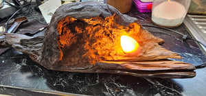 UNIQUE HANDMADE SWAMP KAURI BURL LAMP