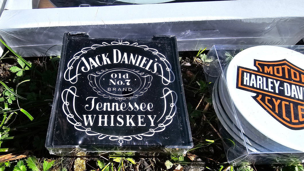 JACK DANIELS SET 6 GLASS COASTERS