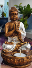 Load image into Gallery viewer, SILVER BUDDHA CANDLE HOLDER or BUDDHA FIGURINE