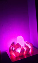 Load image into Gallery viewer, STUNNING QUARTZ CRYSTAL ON HANDMADE LIGHT STAND