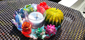 HANDMADE CRYSTAL TEA LIGHT CANDLE HOLDERS-made by me.