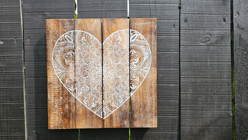 HEART MANDALA WALL ART