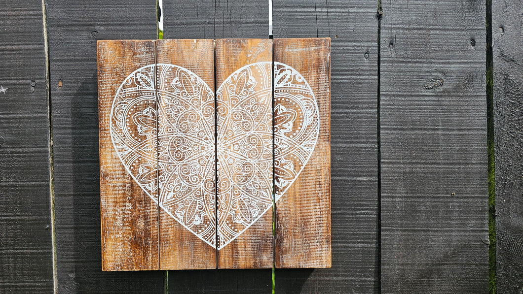HEART MANDALA WALL ART