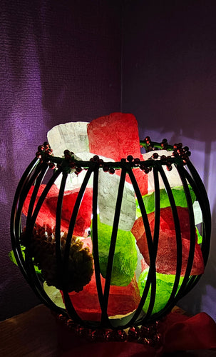 CHRISTMAS CLEAR QUARTZ CRYSTAL  CAGE LAMP(deep soul cleanser)