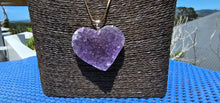 Load image into Gallery viewer, DRUZY AMETHYST CRYSTAL HEART NECKLACE