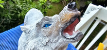 Load image into Gallery viewer, UNIQUE WHITE HANDPAINTED WHITE HOWLING WOLF FIGURINE-large