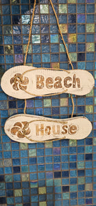 BEACH HOUSE WOODEN JANDAL WALL ART