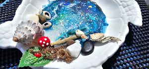 HANDMDE TURTLE BEACHY SCENE DISH