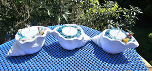 HANDMADE CRYSTAL CONCH  CANDLE HOLDER