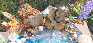 UNIQUE BEACHY SCENE FISHBOWL CANDLE HOLDER-HANDMADE BY ME