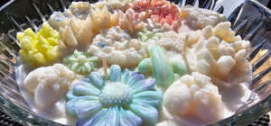 BEAUTIFUL TROPICAL XL CUT GLASS CANDLE