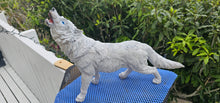 Load image into Gallery viewer, UNIQUE WHITE HANDPAINTED WHITE HOWLING WOLF FIGURINE-large