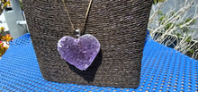 Load image into Gallery viewer, DRUZY AMETHYST CRYSTAL HEART NECKLACE