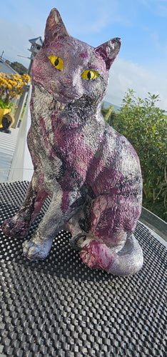 HYDRO DIPPED CAT FIGURINE