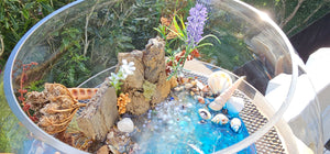UNIQUE BEACHY SCENE FISHBOWL CANDLE HOLDER-HANDMADE BY ME