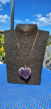 Load image into Gallery viewer, DRUZY AMETHYST CRYSTAL HEART NECKLACE