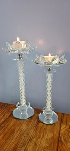 CRYSTAL LOTUS CANDLE HOLDERS