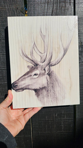 Sale🔥STAG DEER CANVAS PRINT WITH RAISED WOOD LIKE FINISH