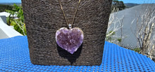 Load image into Gallery viewer, DRUZY AMETHYST CRYSTAL HEART NECKLACE