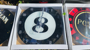 8 BALL GLASS CLOCK