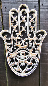 HAND PAINTED WOOD HAMSA WALL ART SETS-5 colours