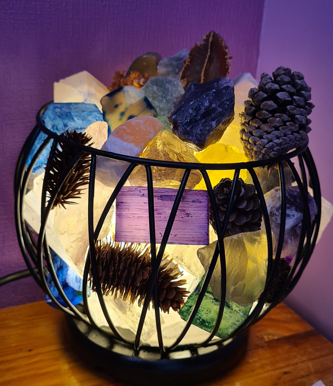 SUPER SPECIAL MIXED CRYSTAL CAGE LAMP