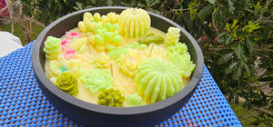 LAVENDER SUCCULENTS HANDMADE CANDLE