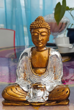Load image into Gallery viewer, SILVER BUDDHA CANDLE HOLDER or BUDDHA FIGURINE