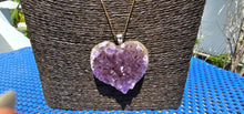 Load image into Gallery viewer, DRUZY AMETHYST CRYSTAL HEART NECKLACE