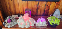 Load image into Gallery viewer, STUNNING QUARTZ CRYSTAL ON HANDMADE LIGHT STAND