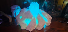 Load image into Gallery viewer, STUNNING QUARTZ CRYSTAL ON HANDMADE LIGHT STAND